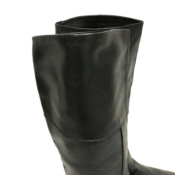 TODS Womens 10.5 Soft Black Leather Knee-High Boots Pull On main image 8